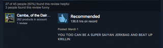 Illustration for article titled Dragon Ball Xenoverse, As Told By Steam Reviews